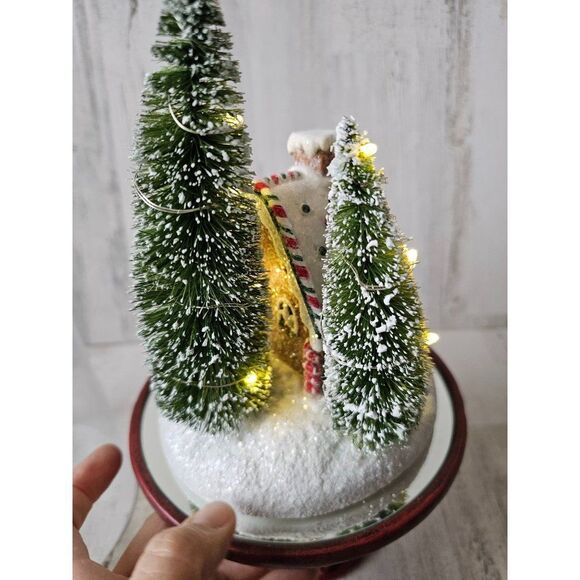 Valerie holiday scenes gingerbread house dome illuminated Xmas decor unique vint - Picture 7 of 10